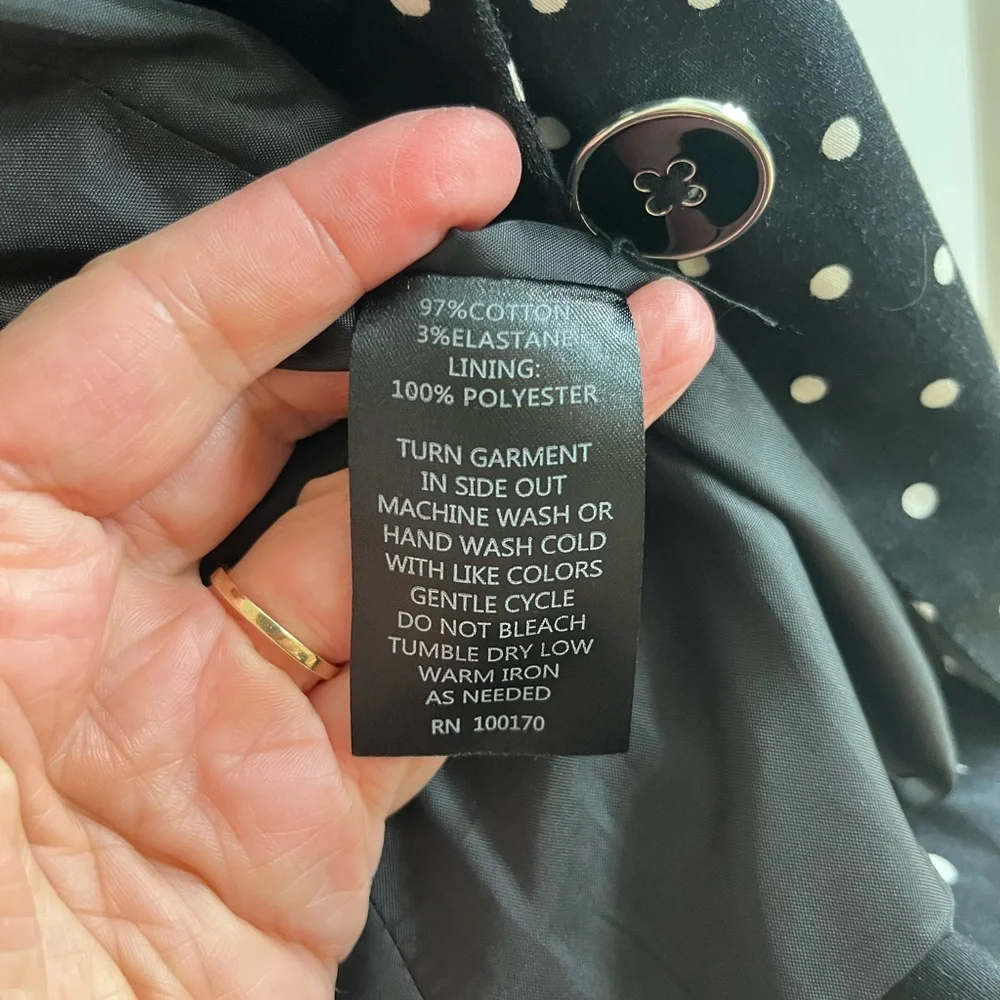 Sandro Black Blazer with off-White Dots size L - Picture 5 of 5